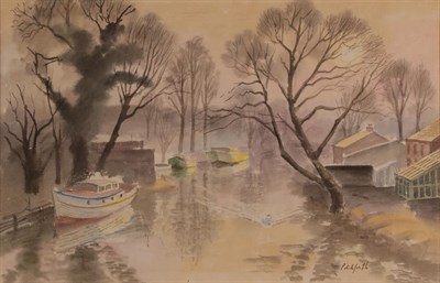 Lot 1035 - Roland Vivian Pitchforth RA, RWS, LG (1895-1982)  River scene Signed, watercolour, 31cm by...