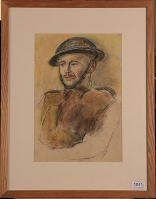 Lot 1041 - Frederick Gore CBE, RA (1913-2009) ''Soldiers in the Trenches'' Pastel, together with a further...