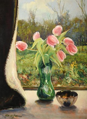 Lot 1065 - Alexander Jamieson (1873-1937) Scottish Still life with Tulips Signed, oil on canvas, 72.5cm by...