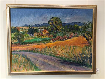 Lot 1068 - Frederick Gore CBE, RA (1913-2009)  Luberon, Provence Signed, oil on canvas, 49cm by 64cm...