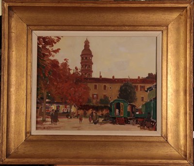 Lot 1071 - Richard Jack RA, RI (1886-1952) ''Cahors'' Signed, inscribed verso, oil on board, 31cm by 40cm...