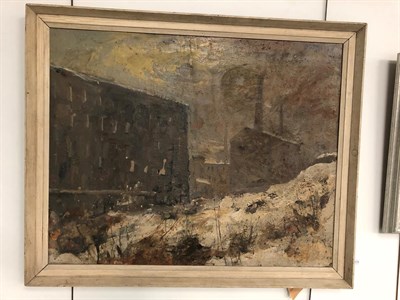 Lot 1074 - Herbert Whone (b.1925) Scottish Factories in the snow Signed and dated (19)73, oil on board,...