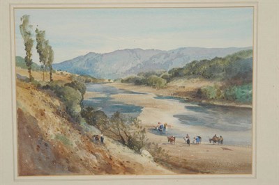 Lot 824 - J...Barrie Haste (1931-2011) Continental river scene Pencil and watercolour, 37cm by 52cm