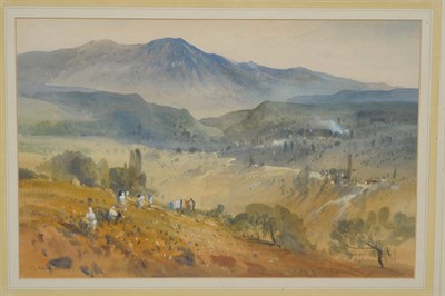 Lot 825 - J...Barrie Haste (1931-2011) Mountainous landscape with figures Watercolour and gouache...