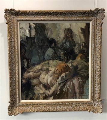 Lot 1099 - Bernard Dunstan RA, PPRWA (1920-2017) ''Art Class in My Studio with Heather the Resting...
