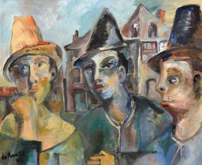 Lot 1104 - Albert du Mesnildot (1922-1990) French ''Trois Acteurs'' 1989 Signed and dated (19)89, oil on...
