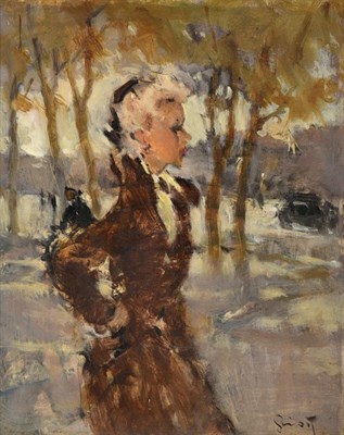 Lot 1107 - Pierre Grisot (1911-1995) French ''A Young Parisienne'' Signed, oil on panel, 25.5cm by 20.5cm...