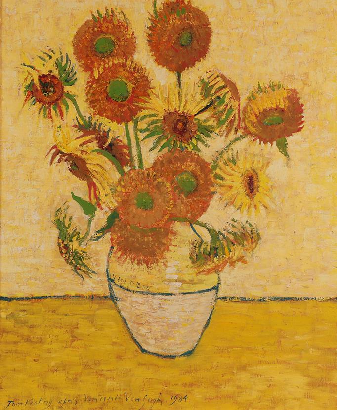 Lot 1111 - Tom Keating (1917-1984) Sunflowers, after van Gogh Signed, inscribed and dated 1984, oil on canvas