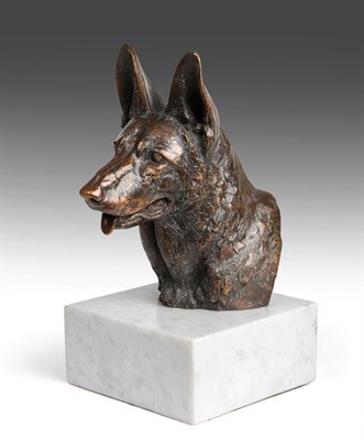 Lot 1115 - Sally Arnup FRBS, ARCA (1930-2015) ''German Shepherd Head'' Signed and numbered I/X, bronze on...