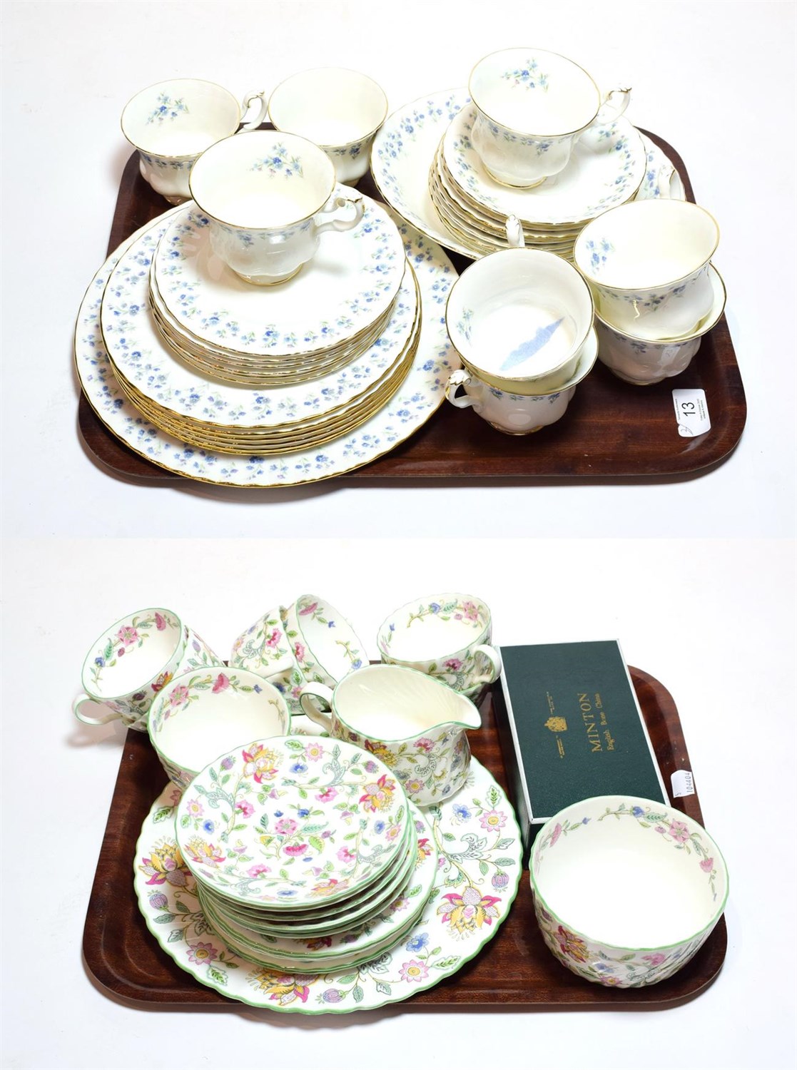 Lot 13 - A Royal Albert 'Memory Lane' patterned part tea service, together with a quantity of Minton 'Haddon