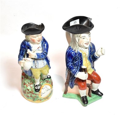 Lot 35 - Two 19th century Staffordshire Toby jugs