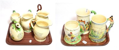 Lot 40 - Crown Devon Fieldings: a collection of eight musical mugs and jugs decorated with Scottish...