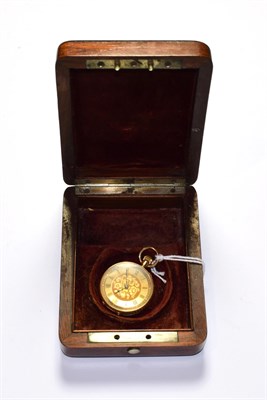 Lot 47 - A lady's fob watch with case stamped 14c, together with a rosewood and mother-of-pearl inlaid watch