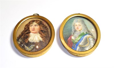 Lot 74 - British School (19th century) a pair of portrait miniatures on porcelain depicting Viscount...