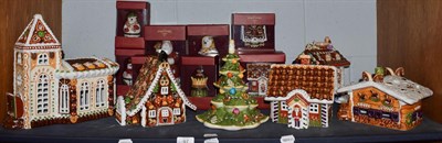 Lot 97 - A collection of Villeyroy & Boch porcelain Christmas models and figures, including gingerbread...