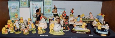 Lot 105 - A shelf of Royal Doulton Whinnie the Pooh models and Bunnykins models