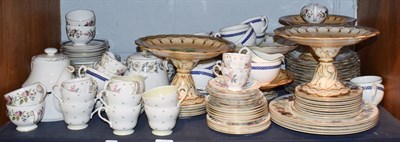 Lot 115 - A quantity of porcelain tablewares including an early 19th century part dessert service, Royal...