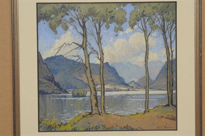 Lot 842 - Robert Leslie Howey (1900-1981) "Derwentwater" Signed, inscribed on an old label verso, pastel...