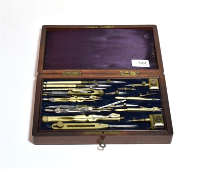 Lot 144 - A late 19th century cased draftsman set