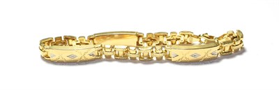 Lot 156 - A fancy link bracelet, stamped '750', length 19cm