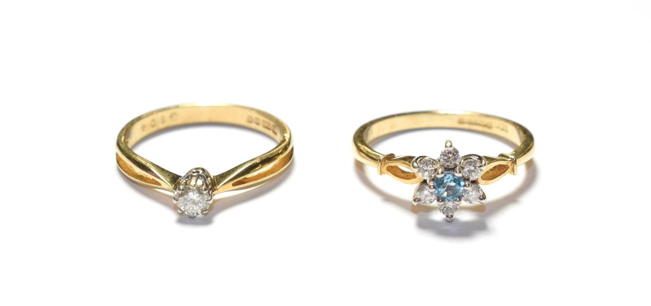 Lot 179 - A 9 carat gold diamond solitaire ring,