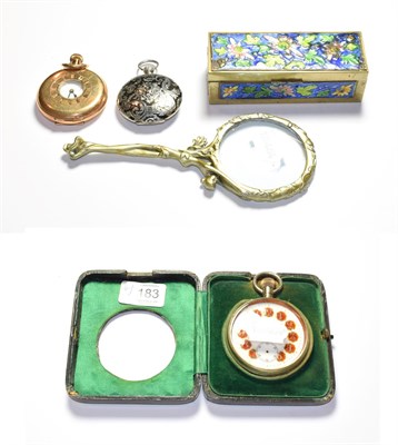 Lot 183 - A 19th century French white metal and niello pocket watch, Berthoud, Paris, a/f; together with...