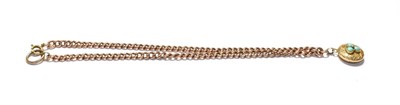 Lot 187 - A turquoise pendant on chain, pendant length 2.8cm, chain length 36.5cm