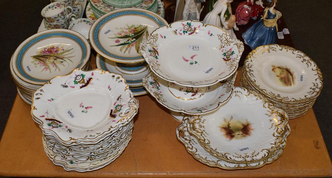 Lot 211 - Three 19th century dessert services