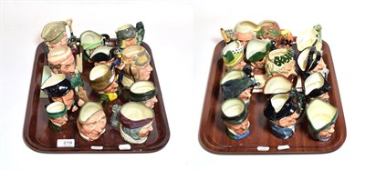 Lot 219 - Twenty four Royal Doulton character jugs (on two trays)