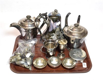 Lot 227 - Various plated wares with three silver night-light holders (qty)