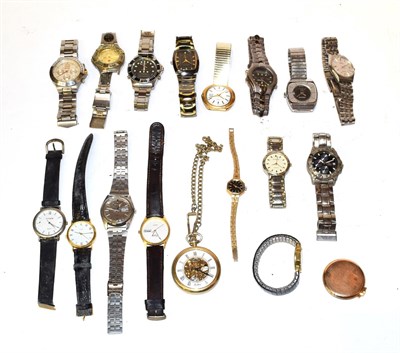 Lot 286 - A Seiko automatic calendar wristwatch, Timex wristwatch, Citizen wristwatch and other wristwatches