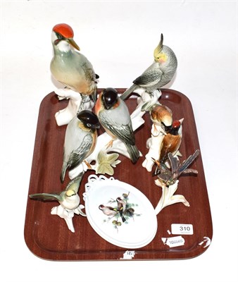 Lot 310 - A group of Karl Ens porcelain bird models etc