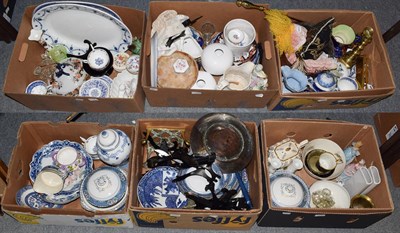 Lot 314 - Art Deco style ceramics and glass, including a moulded twin-handled glass bowl, Carlton ware flower