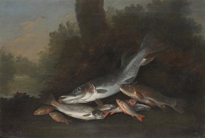 Lot 861 - George William Sartorius (1759-1828) Still life of fish including: Pike, Gudgeon, Dace, Carp...