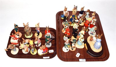 Lot 318 - Two trays of thirty-two Bunnykins figures