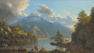 Lot 862 - John Knox (1778-1845) "Loch Katrine" Oil on canvas, 64cm by 111cm  Knox was one of Scotland's...