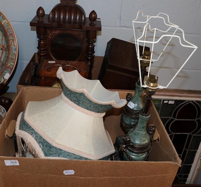 Lot 354 - Various clocks and table lamps (in two boxes)