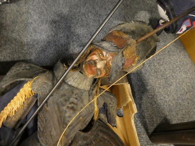 Lot 370 - A collection of 20th/21st century various string and other puppets, harlequin and clown dolls, dumb