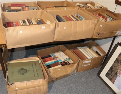 Lot 377 - Ten boxes of books on travel, literature, biography, antiques, art, etc.