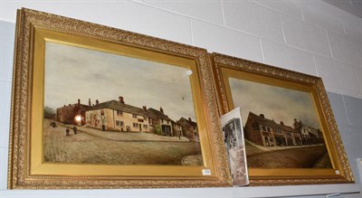 Lot 1006 - J.H. Dyson (20th century) Old Halifax, a pair, oil on canvas, signed and dated 1903, 43.5cm by...