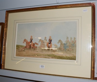 Lot 1011 - Manner of Jean-Antoine-Siméon Fort, French Cavalry, indistinctly signed, watercolour, 25.5cm...