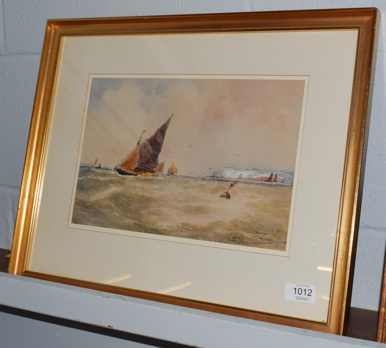 Lot 1012 - Attributed to Thomas Bush Hardy (1842-1897), ''Off Deal'', signed and inscribed, watercolour...