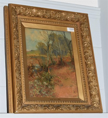 Lot 1029 - William H Parkinson (1864-1916) Landscape, signed, oil on canvas, 34cm by 23.5cm  By repute...