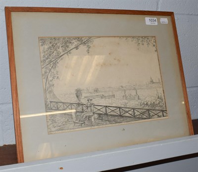 Lot 1034 - Guiseppe Gherardi (19th century) View of Florence from the terrace of the Villa Strozzi, signed...