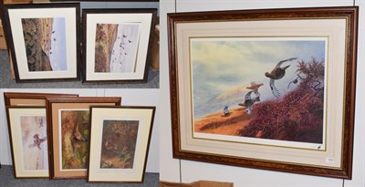 Lot 1045 - After Archibald Thorburn, Pheasants in a landscape, a coloured reproduction; together with two...