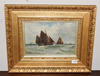 Lot 1048 - William Fleming Vallance RSA (1827-1904) Scottish, Boats in full sail, signed, oil on canvas,...