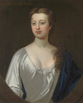 Lot 873 - Circle of Michael Dahl (18th century) Portrait of Elizabetha de Salis, half length, wearing a cream