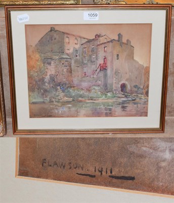 Lot 1059 - Fred Lawson (1888-1968), The Mill, Aysgarth signed and dated 1911, watercolour, 26cm by 33cm