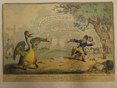 Lot 1071 - T Tegg after Woodward ''Reasonable charges or Ducks Metamorphosed'', a coloured engraving, together