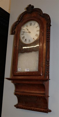 Lot 1105 - A walnut veneered inlaid drop-dial striking wall clock, circa 1890